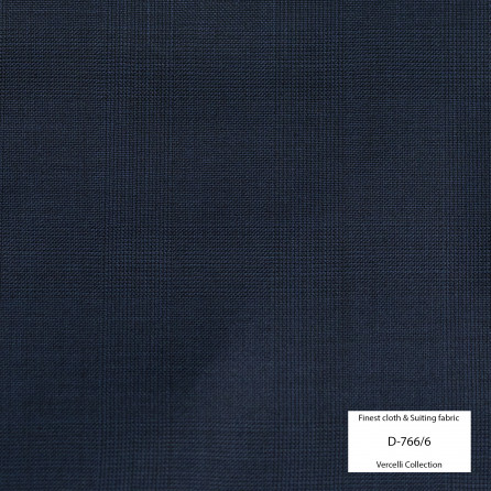 D766/6 Vercelli VII - 95% Wool - Xanh navy Caro